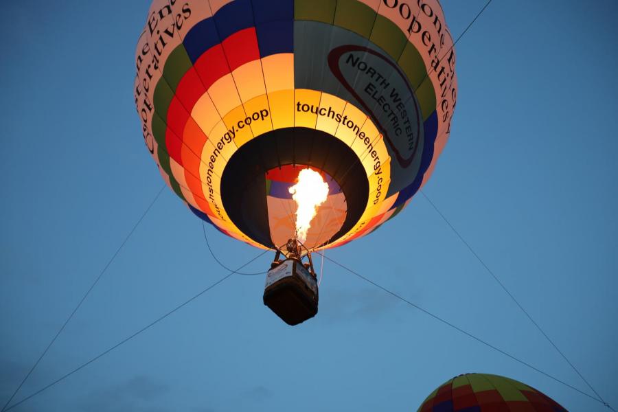 hot air balloon during glow