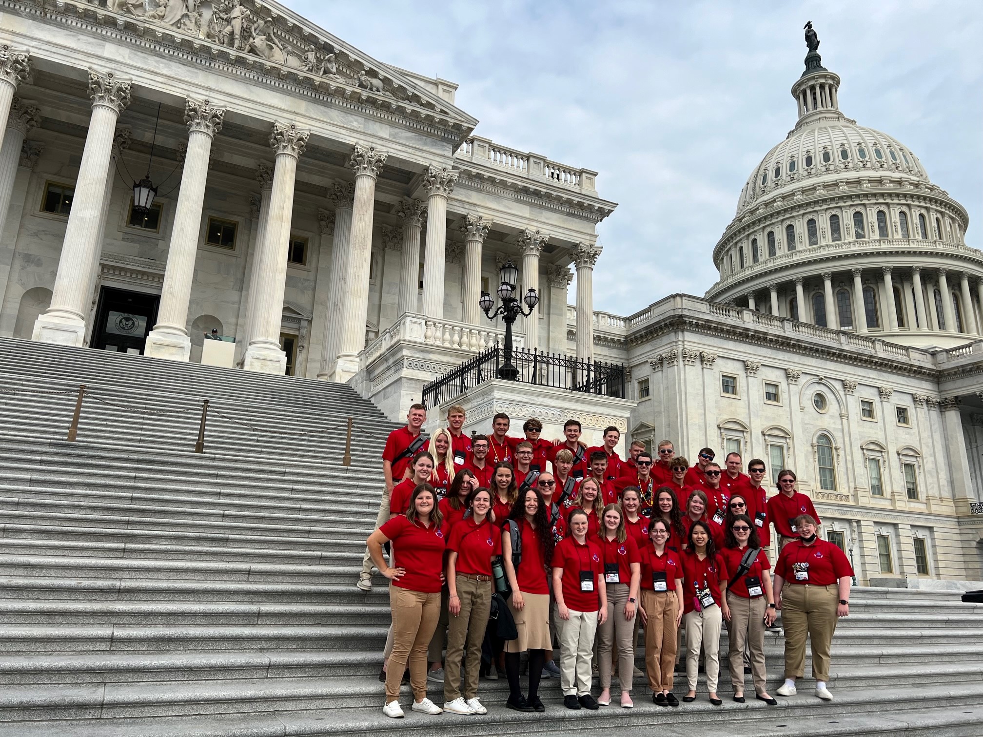 students at capitol building for Youth Tour