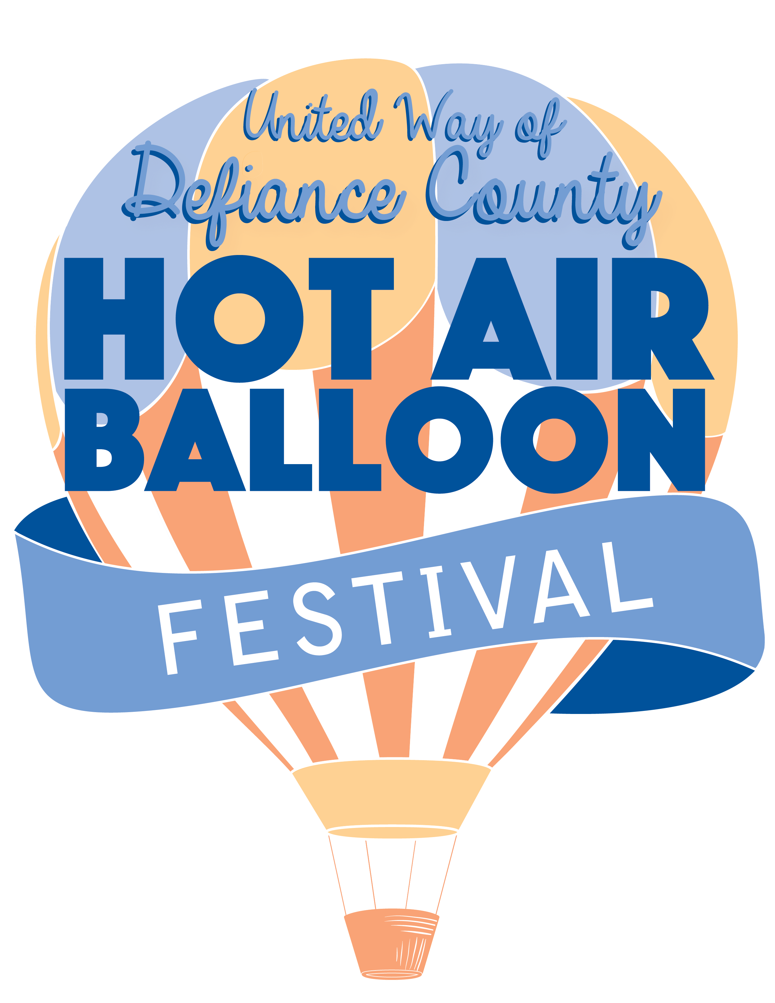 hot air balloon logo for United Way of Defiance County's balloon festival